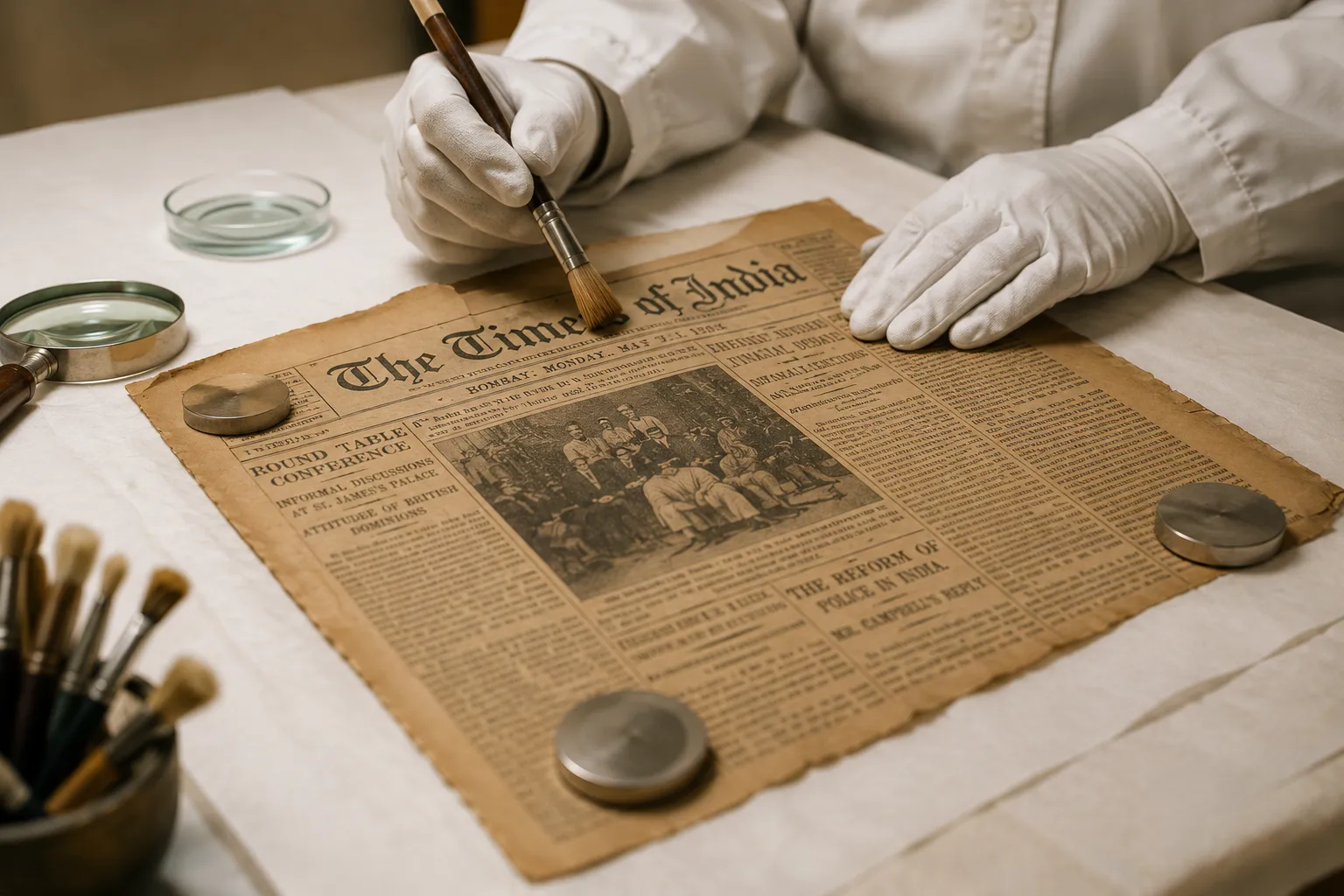 CIPHM Conservation Practices - Restoring Old Newspaper